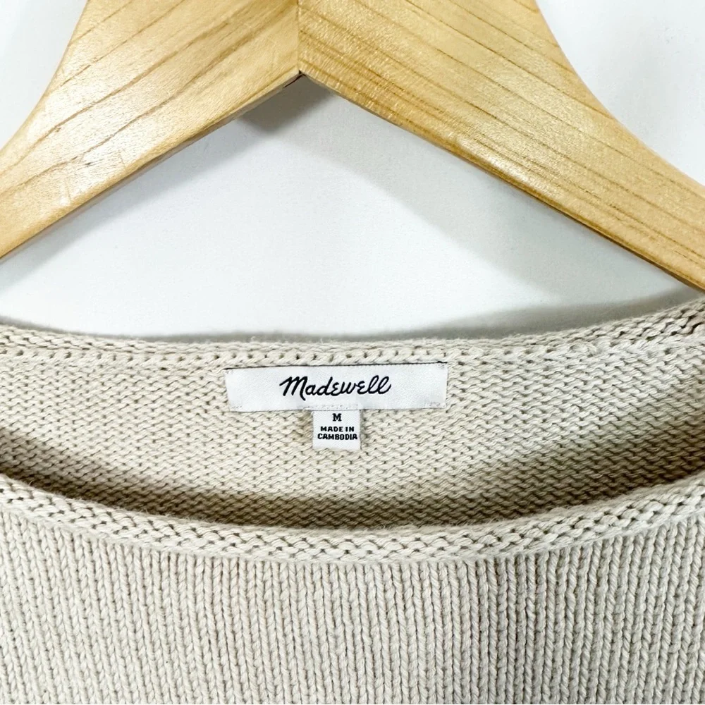 Madewell Rolled Neck Pullover Knit Sweater in Oatmeal Neutral - Picture 9 of 11